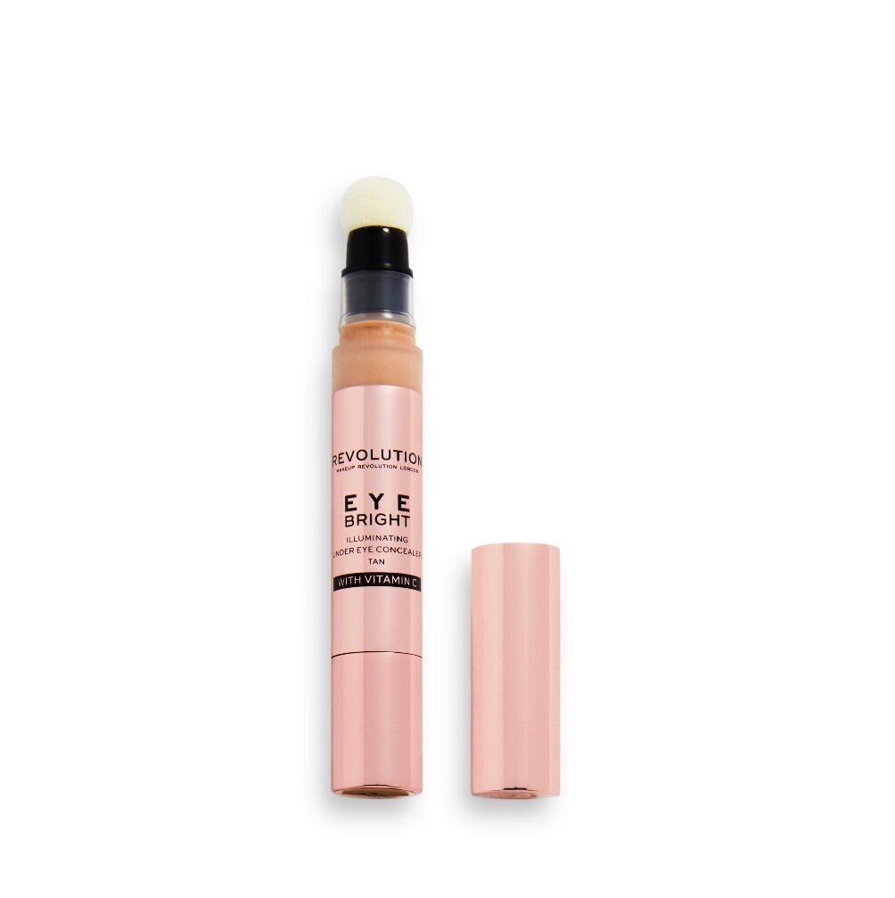 Acu maskējošs līdzeklis Makeup Revolution Eye Bright Under Eye Concealer Tan, 3 ml cena un informācija | Grima bāzes, tonālie krēmi, pūderi | 220.lv