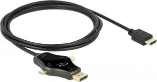 Delock 85974, DP/USB-C/HDMI, 1.75 m cena un informācija | Kabeļi un vadi | 220.lv