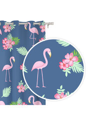 Flamingo aizkars 140x250 A499 - tumši zils цена и информация | Шторы, занавески | 220.lv