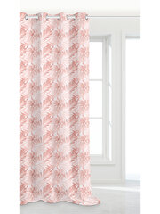 Aizkars ar lapām Hibiscus 140x250 A738 - balts/rozā цена и информация | Шторы, занавески | 220.lv