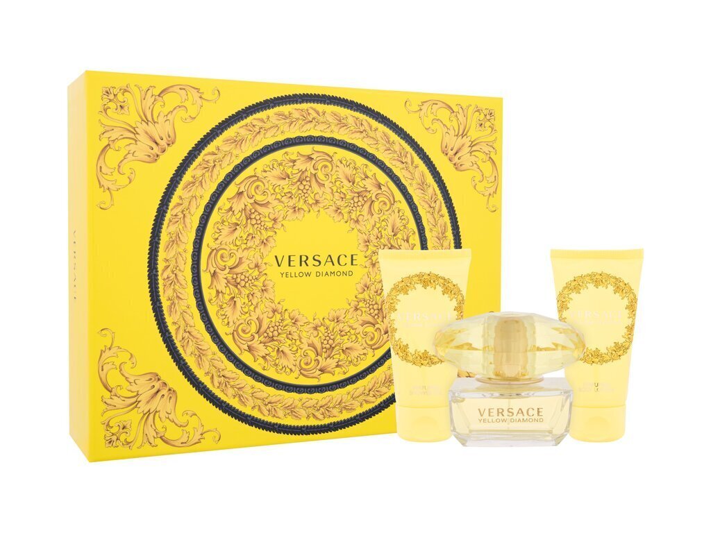 Kosmētikas dāvanu komplekts sievietēm Versace Yellow Diamond Set: tualetes ūdens, 50 ml + dušas želeja, 50 ml + ķermeņa losjons, 50 ml цена и информация | Sieviešu smaržas | 220.lv