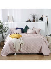 Stepēts gultas pārklājs Pompoo A735 - pūderrozā cena un informācija | Gultas pārklāji, pledi | 220.lv