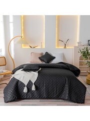 Stepēts gultas pārklājs Pompoo A735 - melns cena un informācija | Gultas pārklāji, pledi | 220.lv