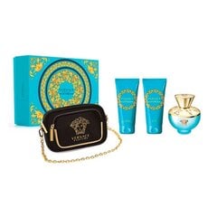 Komplekts sievietēm Versace Dylan Turquoise: EDT 100 ml + dušas želeja 100 ml + ķermeņa losjons 100 ml + kosmētikas soma цена и информация | Женские духи Lovely Me, 50 мл | 220.lv