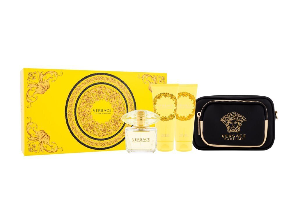 Kosmētikas dāvanu komplekts sievietēm Versace Yellow Diamond: tualetes ūdens, 90 ml + ķermeņa losjons, 100 ml + dušas želeja, 100 ml cena un informācija | Sieviešu smaržas | 220.lv