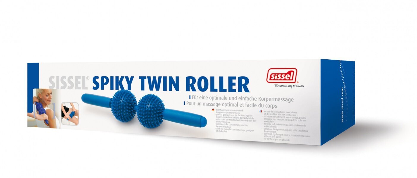 SISSEL® Spiky Twin Roller masieris, zils cena un informācija | Masāžas piederumi | 220.lv