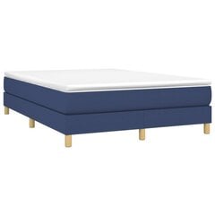 vidaXL atsperu gultas rāmis, zils, 140x200 cm, audums cena un informācija | Gultas | 220.lv