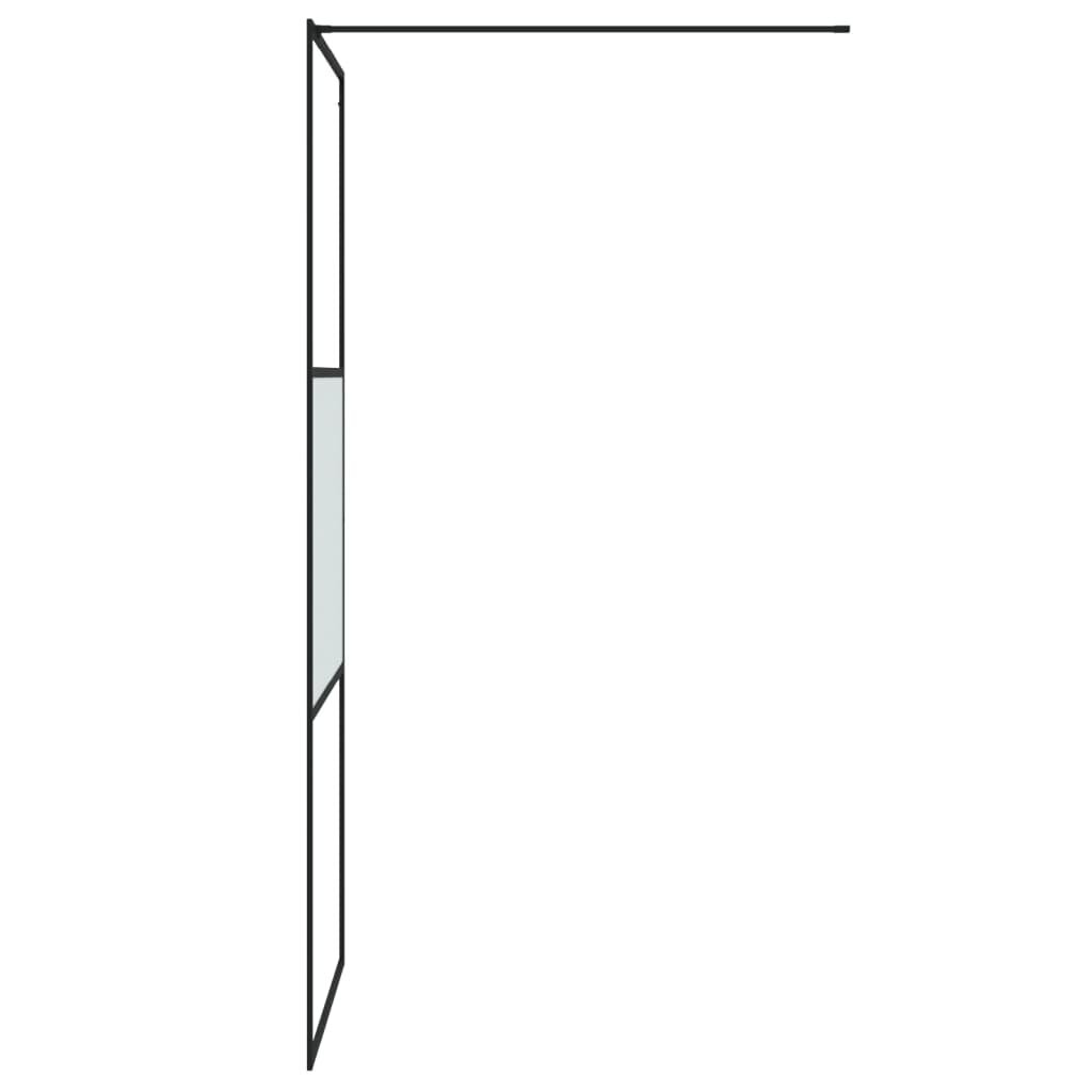 vidaXL dušas siena, 80x195 cm, daļēji matēts ESG stikls, melna cena un informācija | Dušas durvis, dušas sienas | 220.lv