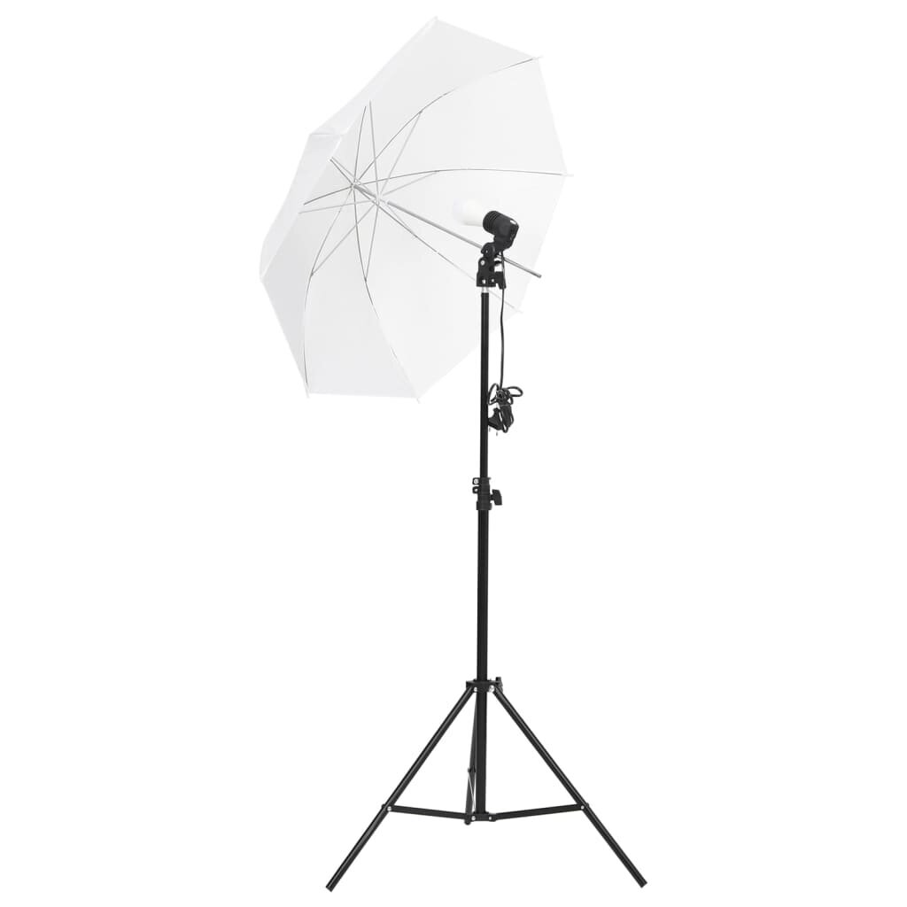 vidaXL fotostudijas gaismu komplekts ar foniem un foto lietussargiem цена и информация | Apgaismojums fotografēšanai | 220.lv