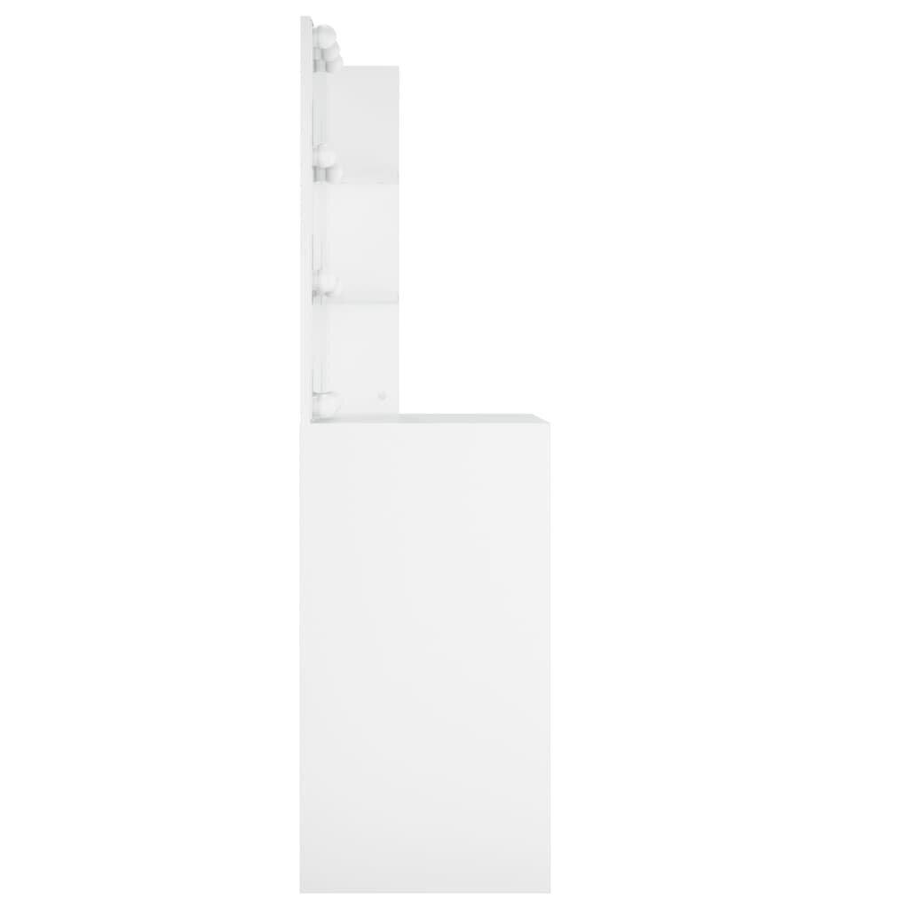 vidaXL spoguļgaldiņš ar LED, balts, 60x40x140 cm cena un informācija | Kosmētikas galdiņi | 220.lv