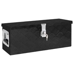vidaXL uzglabāšanas kaste, melna, 60x23,5x23 cm, alumīnijs cena un informācija | Komposta kastes un āra konteineri | 220.lv