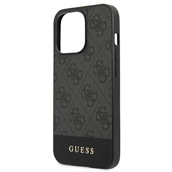 Guess GUHCP13LG4GLGR iPhone 13 Pro / 13 6.1 "gray / gray hard4G Stripe Collection cena un informācija | Telefonu vāciņi, maciņi | 220.lv