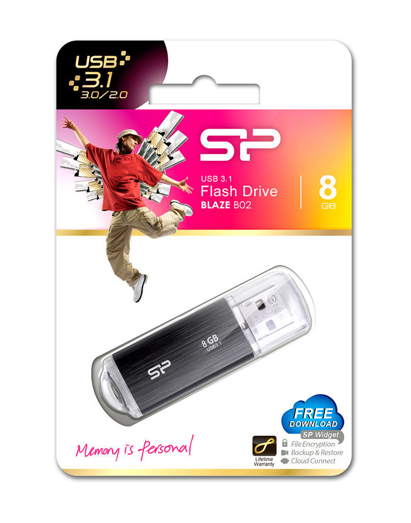 USB atmiņas karte Silicon Power Blaze B02 8GB 3.0 cena un informācija | USB Atmiņas kartes | 220.lv