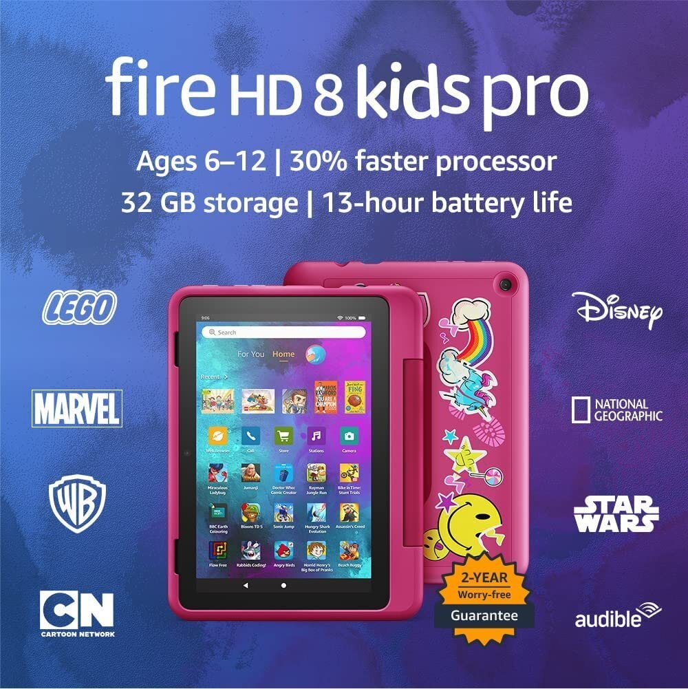 Amazon Fire HD 8 32GB Kids Pro 2022, rainbow universe цена и информация | Planšetdatori | 220.lv