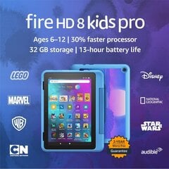 Планшет Amazon Fire HD 8/32 Гб Kids Pro 2022, cyber blue цена и информация | для планшетов | 220.lv