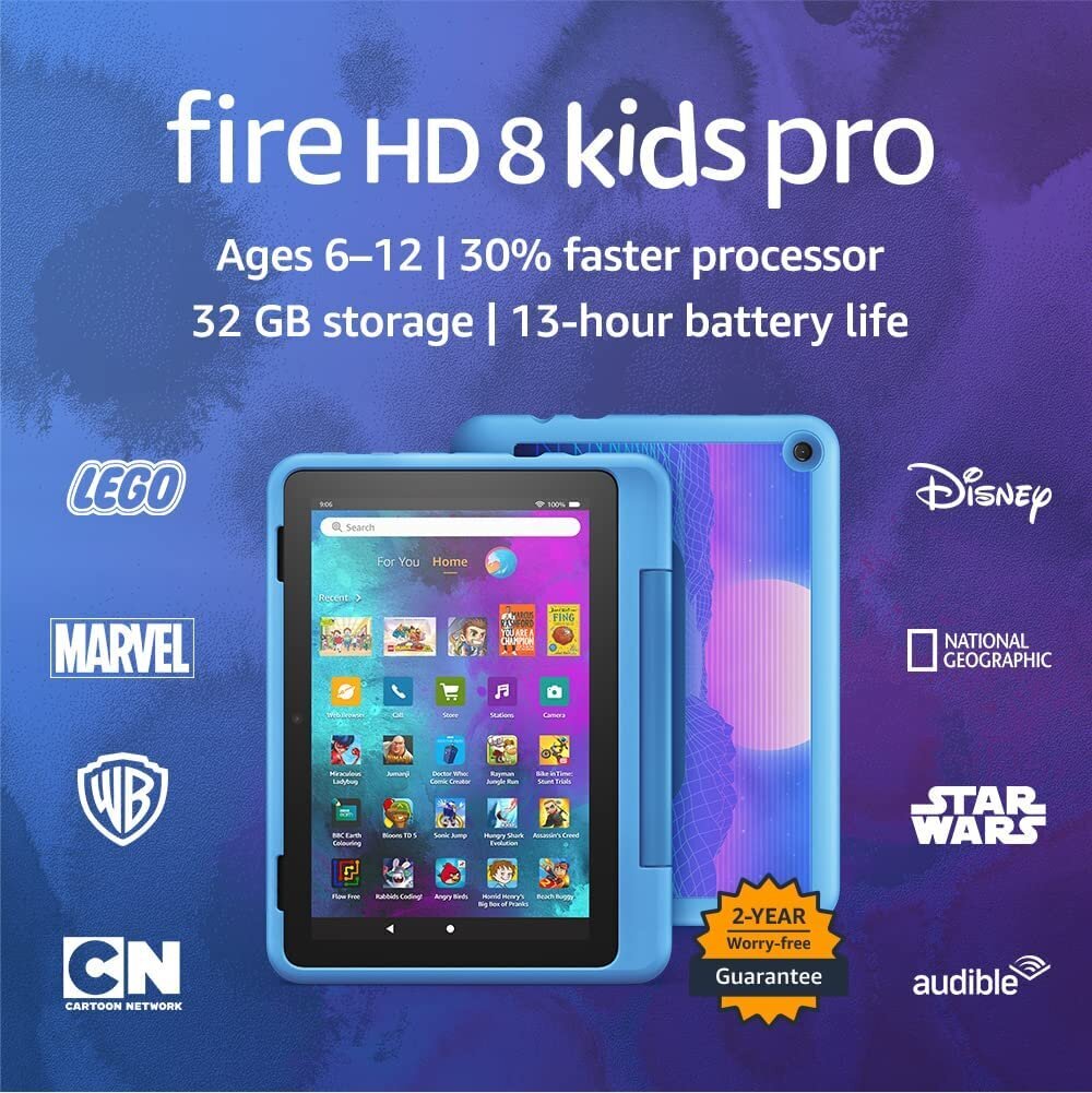 Amazon Fire HD 8 32GB Kids Pro 2022, cyber blue цена и информация | Planšetdatori | 220.lv