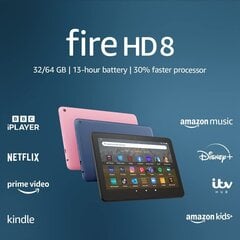 Amazon Fire HD 8 32GB 2022, black цена и информация | Планшеты | 220.lv