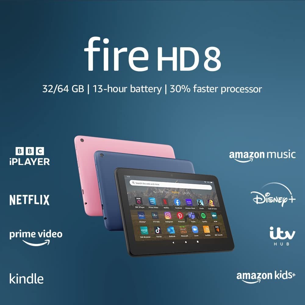 Amazon Fire HD 8 32GB 2022, blue цена и информация | Planšetdatori | 220.lv