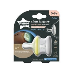 Силиконовые ортодонтические пустышки Tommee Tippee Closer to nature 0-6 м., 2 шт., 43348405 цена и информация | Соски на бутылочку | 220.lv