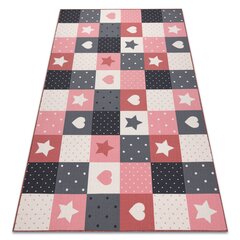 Bērnu paklājs ar zvaigznēm STARS, rozā / pelēks cena un informācija | Paklāji | 220.lv
