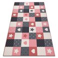 Bērnu paklājs ar zvaigznēm STARS, rozā / pelēks