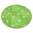 Ковер для детей HEARTS круг джинсы, vintage сердца - зеленый