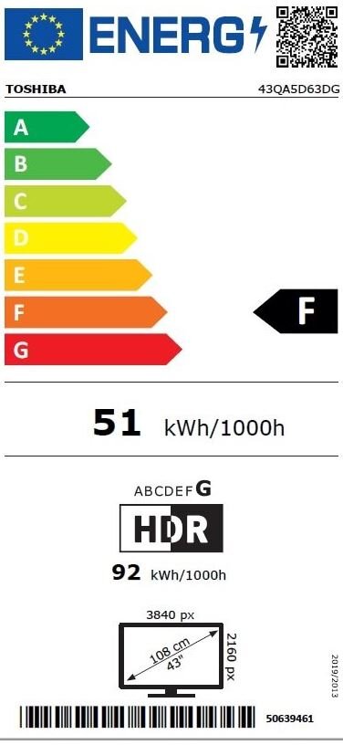 Toshiba 43QA5D63DG cena un informācija | Televizori | 220.lv