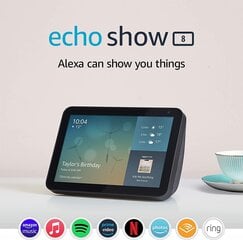 Умная колонка Amazon Echo show 8, черная цена и информация | Smart устройства и аксессуары | 220.lv