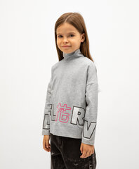 Gulliver džemperis ar augstu apkakli meitenēm, melanžas pelēkas krāsas cena un informācija | Jakas, džemperi, žaketes, vestes meitenēm | 220.lv