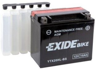 Exide moto akumulators 12V 18Ah YTX20HL-BS AGM 175x87x155 -+ cena un informācija | Moto akumulatori | 220.lv