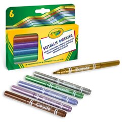 Набор металлических маркеров Crayola, 6 шт. цена и информация | Принадлежности для рисования, лепки | 220.lv