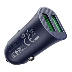 HOCO Z39 Car Charger 2 x USB QC 3.0 18W Blue цена и информация | Зарядные устройства для телефонов | 220.lv