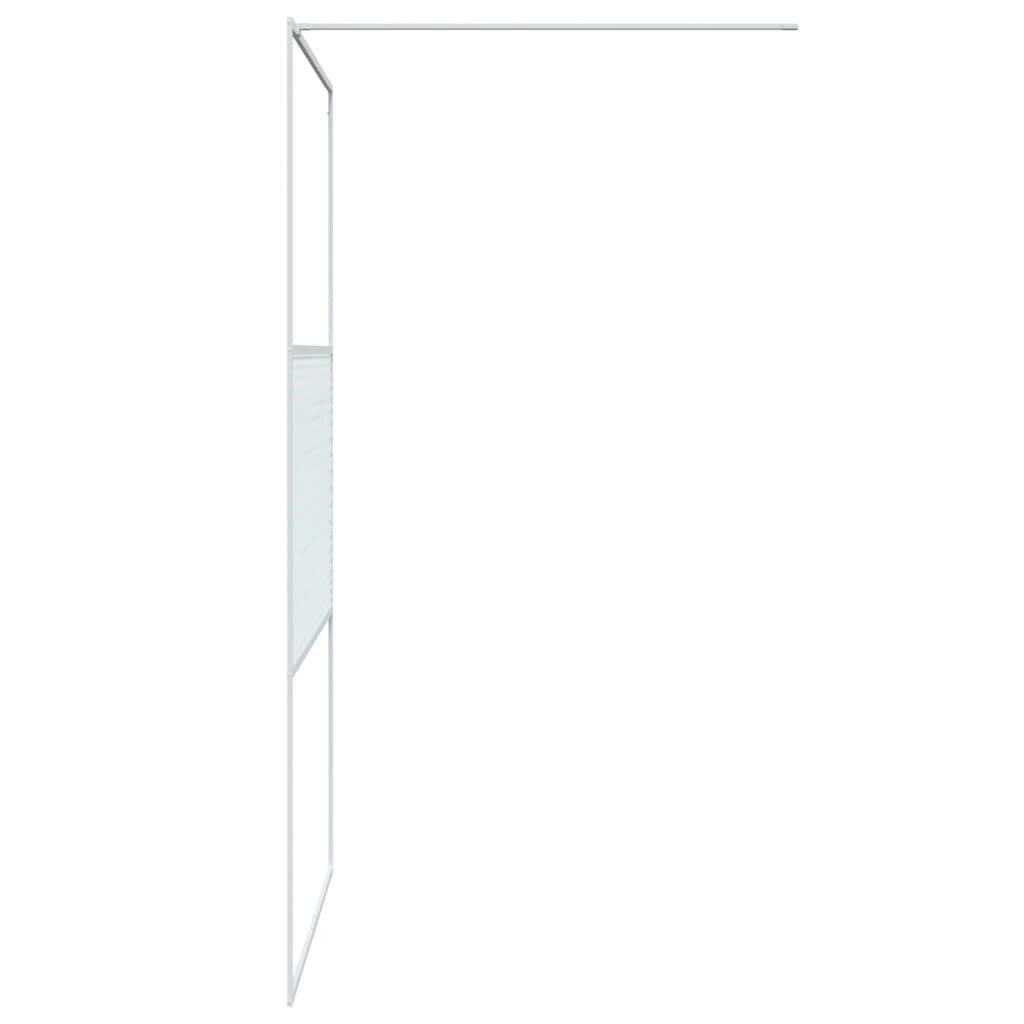 Dušas siena, 115x195cm, balts, esg stikls cena un informācija | Dušas durvis, dušas sienas | 220.lv