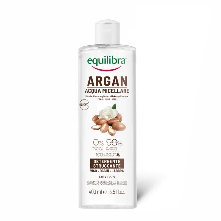 Micelārais ūdens sausai ādai Equilibra Argan, 400 ml cena un informācija | Sejas ādas kopšana | 220.lv