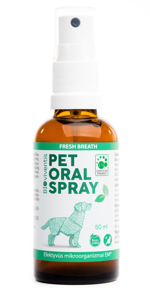 Orālais aerosols ar probiotikāmPet Oral Spray, 50 ml cena un informācija | Vitamīni, uztura bagātinātāji, pretparazītu līdzekļi suņiem | 220.lv