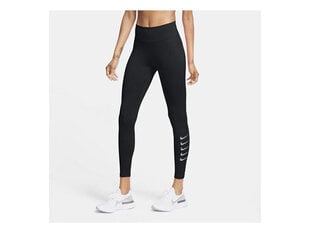 Женские тренировочные брюки Nike Womens Swoosh Run 7/8, черные цена и информация | Спортивная одежда для женщин | 220.lv