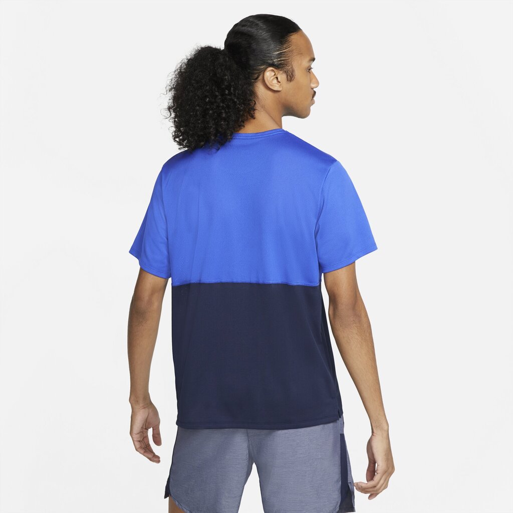 Vīriešu treniņu T-krekls Nike M NK DF Run Top SS, zils/melns cena un informācija | Vīriešu T-krekli | 220.lv