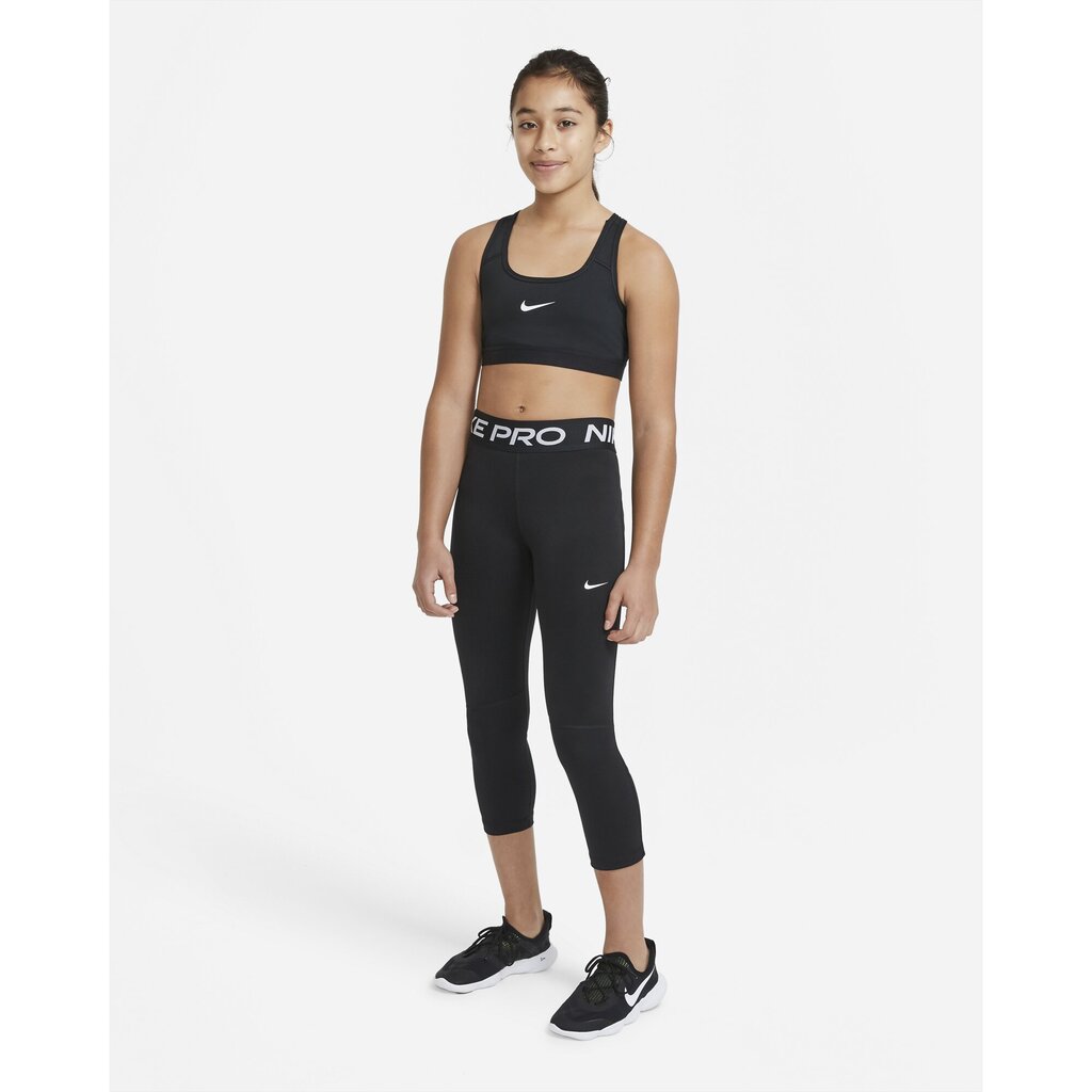 Treniņbikses meitenēm Nike Girl's Pro Capri Leggings, melnas цена и информация | Bikses meitenēm | 220.lv