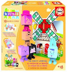 Radoša spēle mazuļiem Educa 3D The Kubis The Farm Mill cena un informācija | Attīstošās rotaļlietas | 220.lv