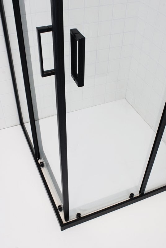 Dušas kabīne Espoo, melna, 80x80cm cena un informācija | Dušas kabīnes | 220.lv