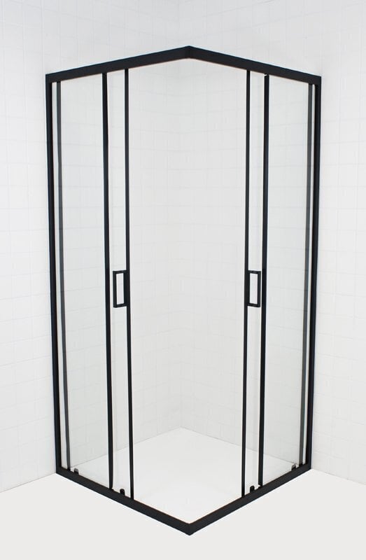 Dušas kabīne Espoo, melna, 80x80cm cena un informācija | Dušas kabīnes | 220.lv