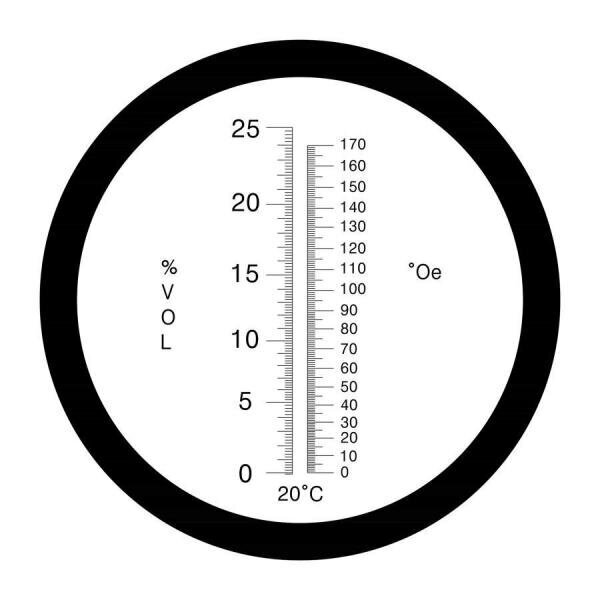 Refraktometrs 0-170°Oe / 0-25 vol% ar ATC cena un informācija | Virtuves piederumi | 220.lv