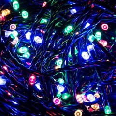 100 LED virtene, krāsaina cena un informācija | Ziemassvētku lampiņas, LED virtenes | 220.lv