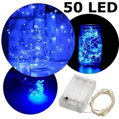 Vadu LED virtene, 50 LED, 5 m, zila cena un informācija | Ziemassvētku lampiņas, LED virtenes | 220.lv