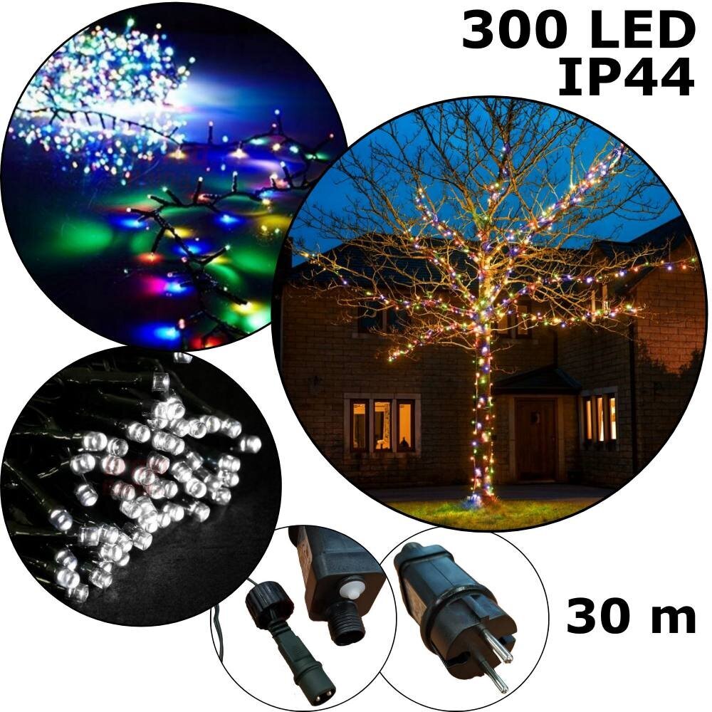 Virtene no 300 gaismas diodēm SPC625, krāsaina, 30 m цена и информация | Ziemassvētku lampiņas, LED virtenes | 220.lv