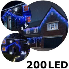 200 LED virtene-lāstekas C506, zila (Flash), 7 m cena un informācija | Ziemassvētku lampiņas, LED virtenes | 220.lv