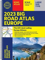 2023 Philip's Big Road Atlas Europe: (A3 Spiral binding) цена и информация | Путеводители, путешествия | 220.lv