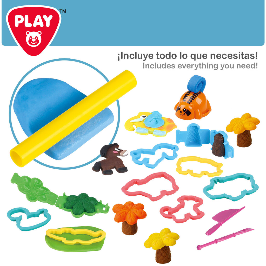 Plastilīna komplekts dzīvnieku sala PLAY, 3+ cena un informācija | Attīstošās rotaļlietas | 220.lv