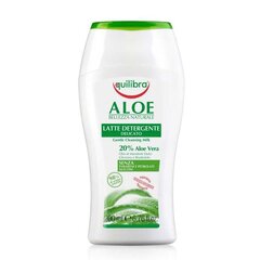 Attīrošs un mitrinošs pieniņš sejai Equilibra Aloe Gentle Cleansing Milk, 200 ml cena un informācija | Sejas ādas kopšana | 220.lv