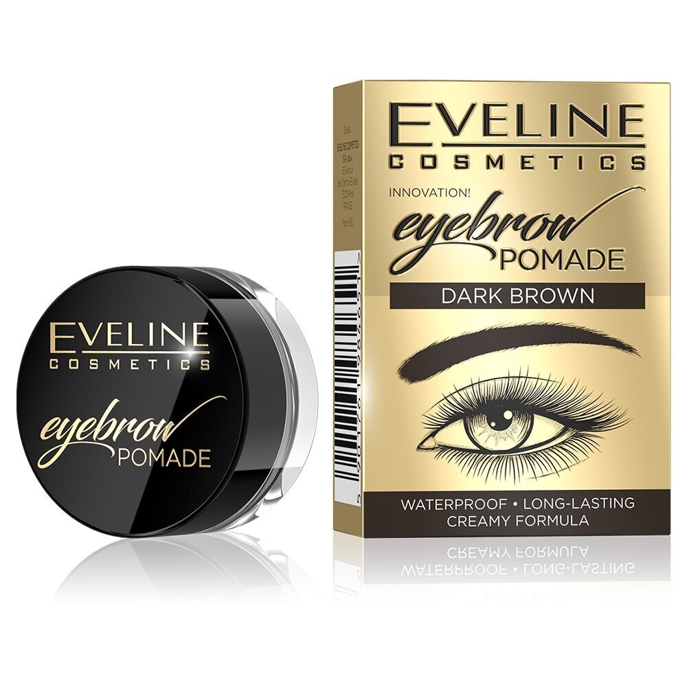 Uzacu pomāde Eveline Cosmetics Eyebrow Pomade, tumši brūna, 4 g cena un informācija | Uzacu krāsas, zīmuļi | 220.lv